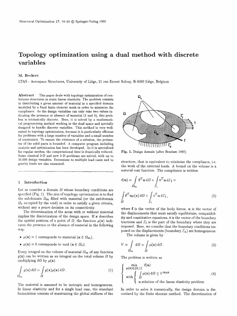 Discrete Topology Optimization Method | PDF | Mathematical Optimization ...
