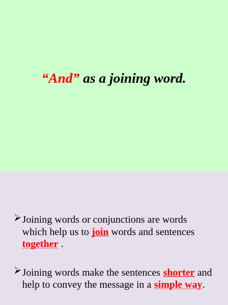 English - Grammar - Conjunction - and | PDF
