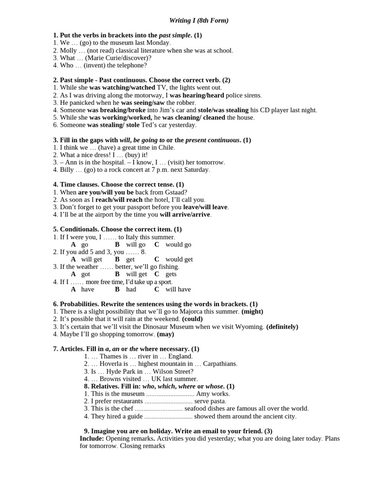 Writing 8 Form | PDF | Linguistics | Linguistic Morphology