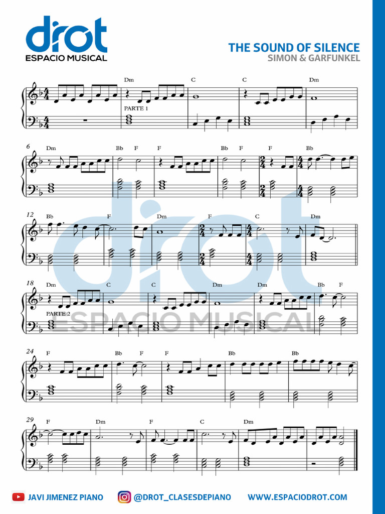 DROT - The Sound of Silence - Partitura Completa | PDF