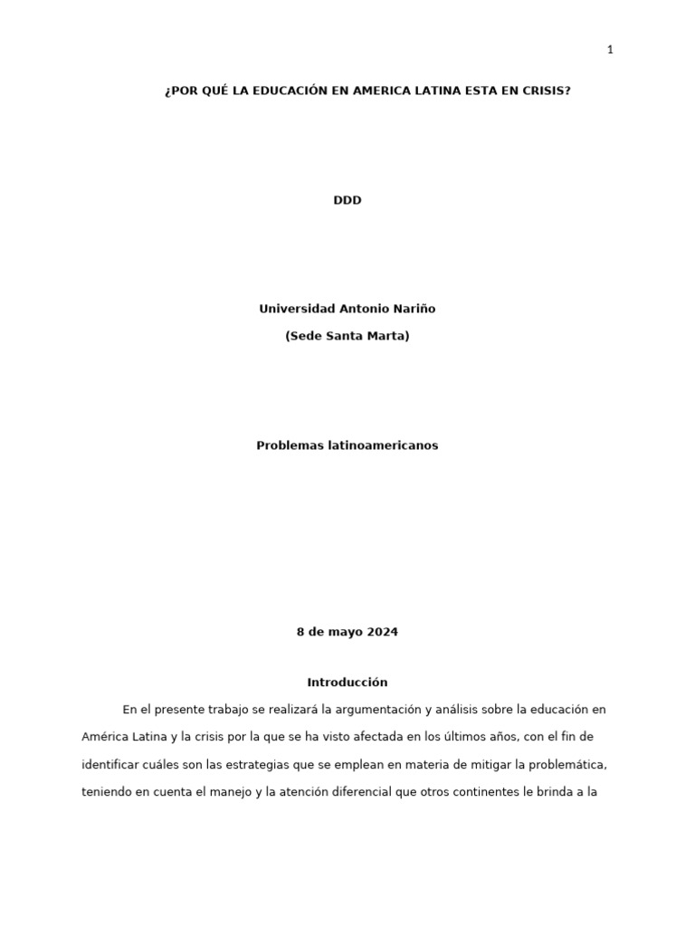 Crisis educativa en América Latina | PDF | America latina | Corrupción ...