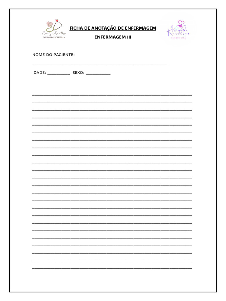 Ficha de Anotação de Enfermagem III | PDF