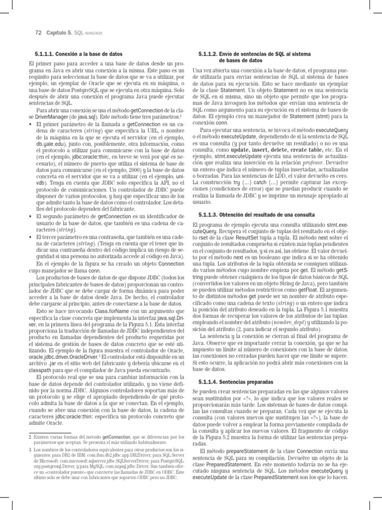 Conexión y uso de bases de datos en Java | PDF | Java (lenguaje de ...