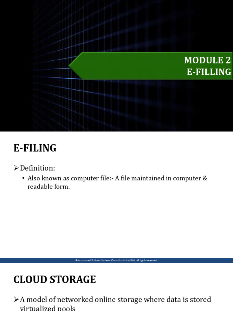 Slide - E-Office & E-Filling - 2 | PDF | Cloud Computing | Computer File