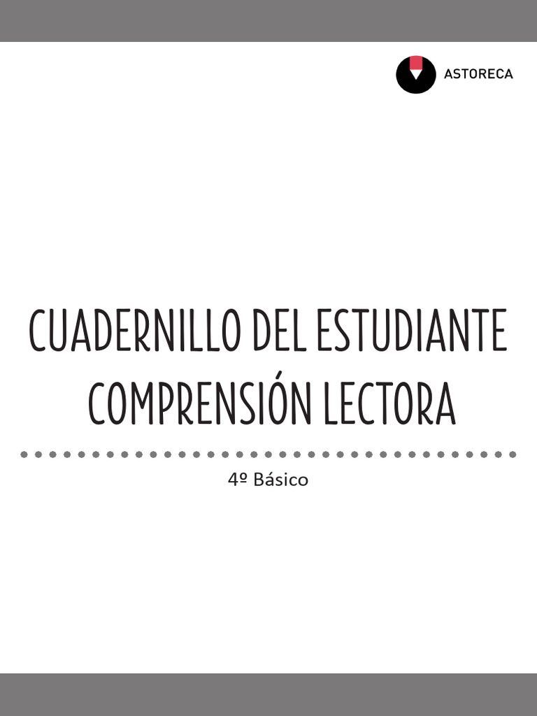 Cuadernillo de Comprensión Lectora 4º Básico | PDF | Medición ...