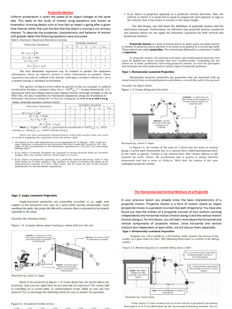 Projectile Motion | PDF
