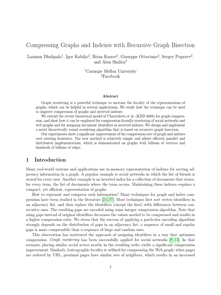 Dhulipala Et Al. - 2016 - Compressing Graphs and Indexes With Recursive ...