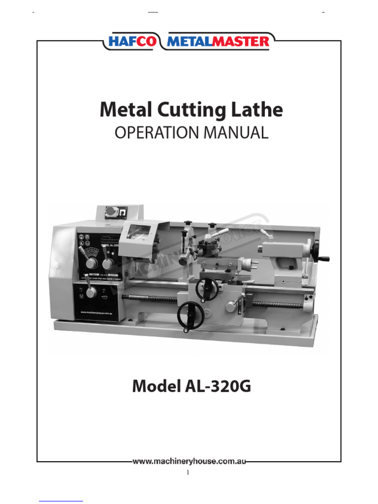 Metal Cutting Lathe: Operation Manual | PDF | Manual Transmission | Gear