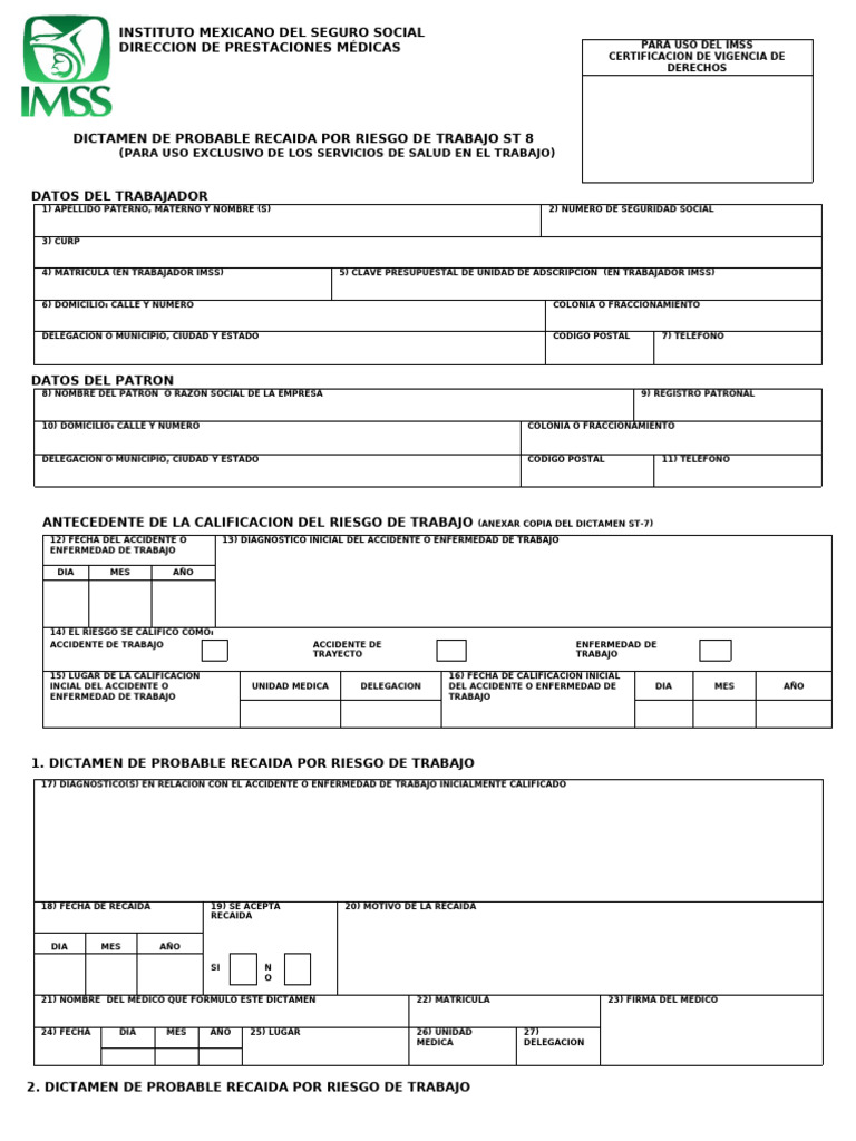 Dictamen de Recaída por Riesgo de Trabajo | PDF