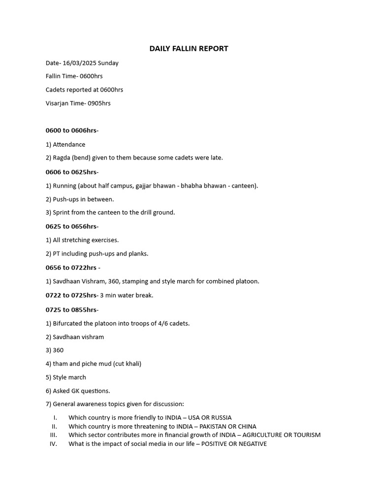 Daily Fallin Report Day 4 | PDF