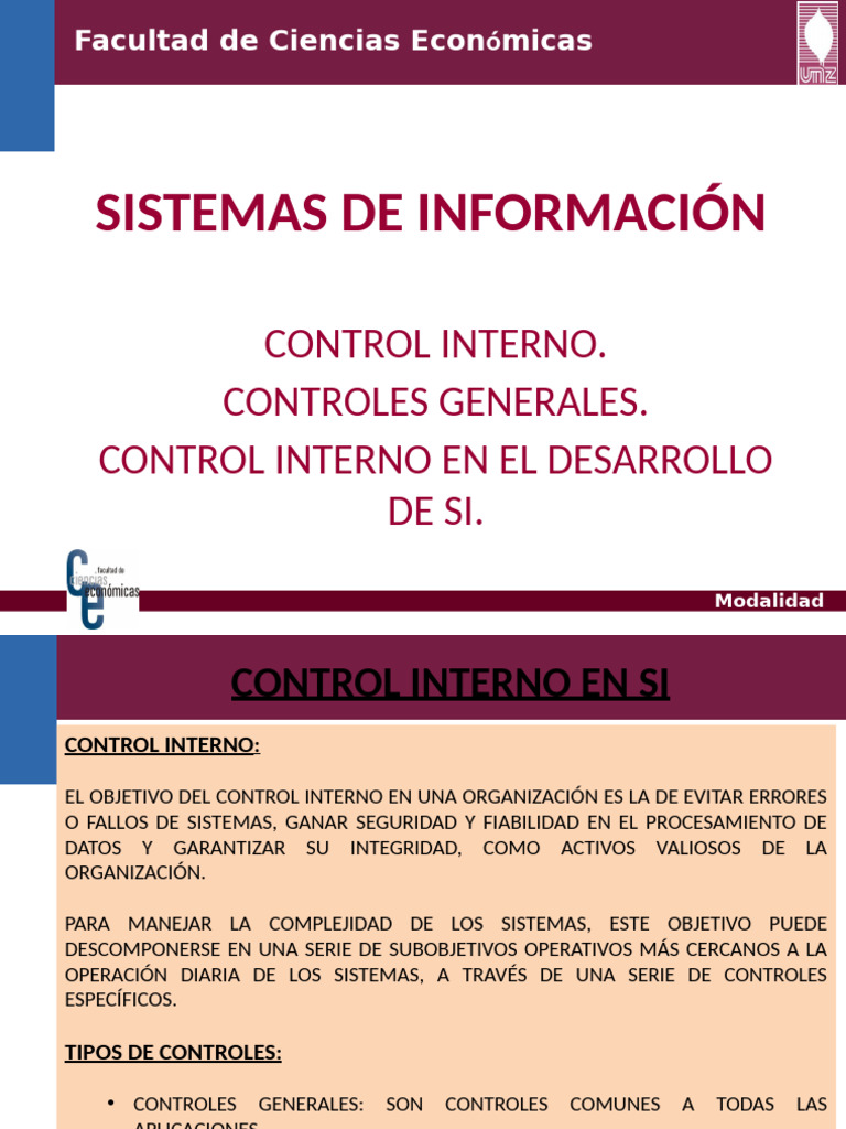 Control Interno en Sistemas de Información | PDF | Archivo de ...