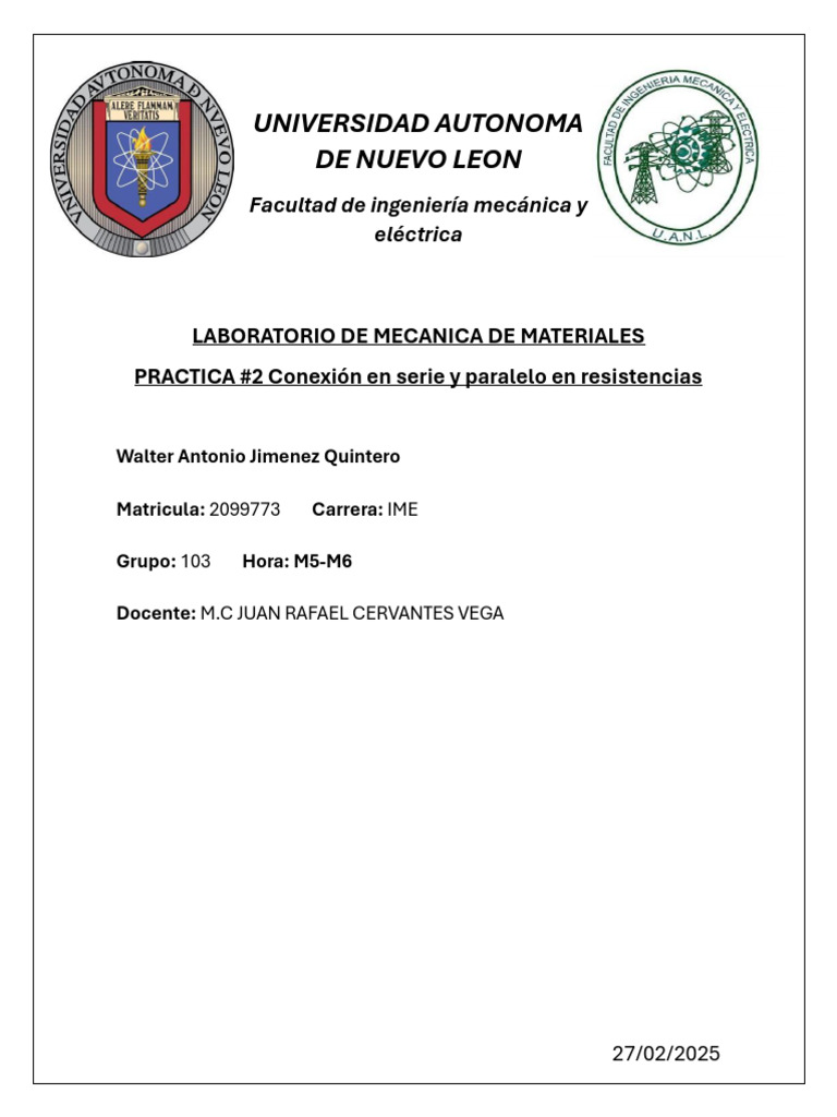 Conexiones en Serie y Paralelo de Resistencias | PDF | Resistencia ...