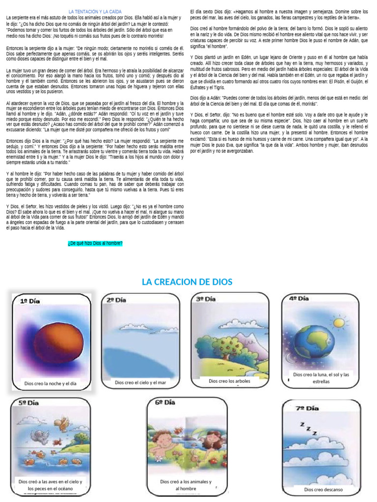 Ficas de Religion | PDF | Jardín del Edén | Adán