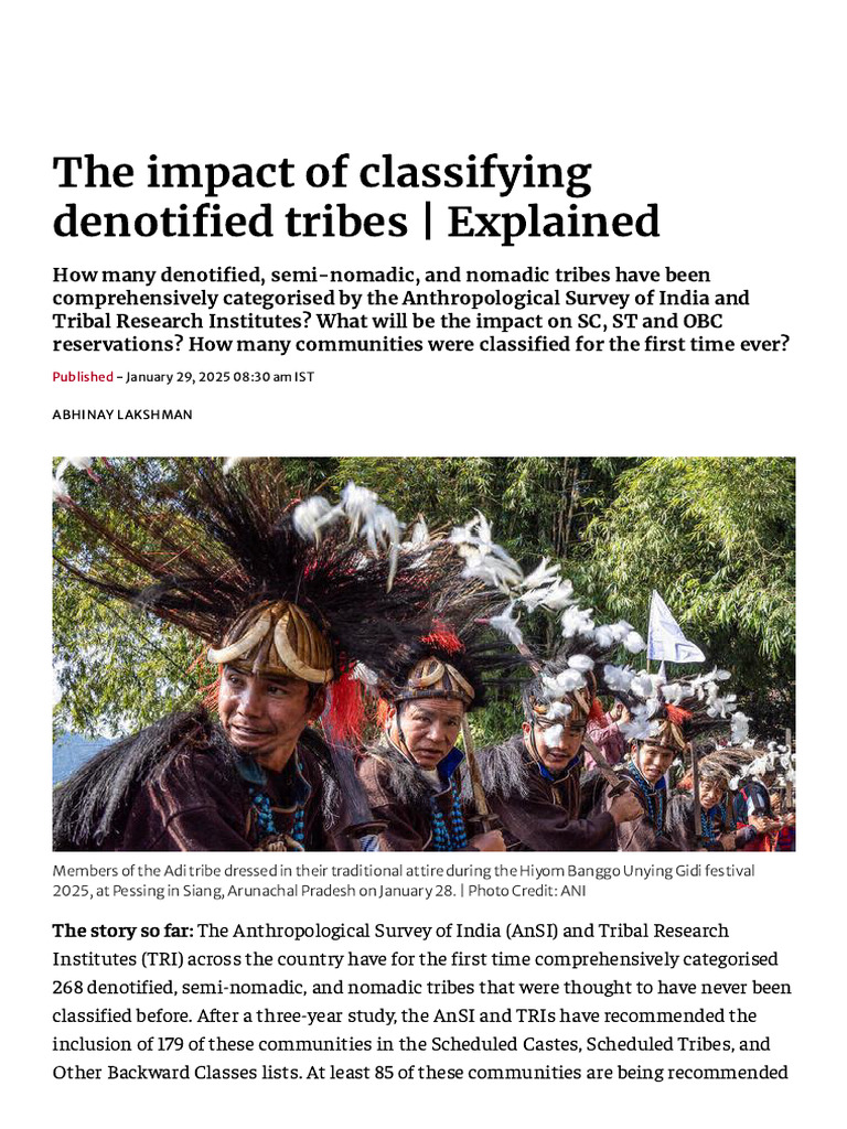 Classification of Denotified Tribes in India | PDF | Social Inequality ...