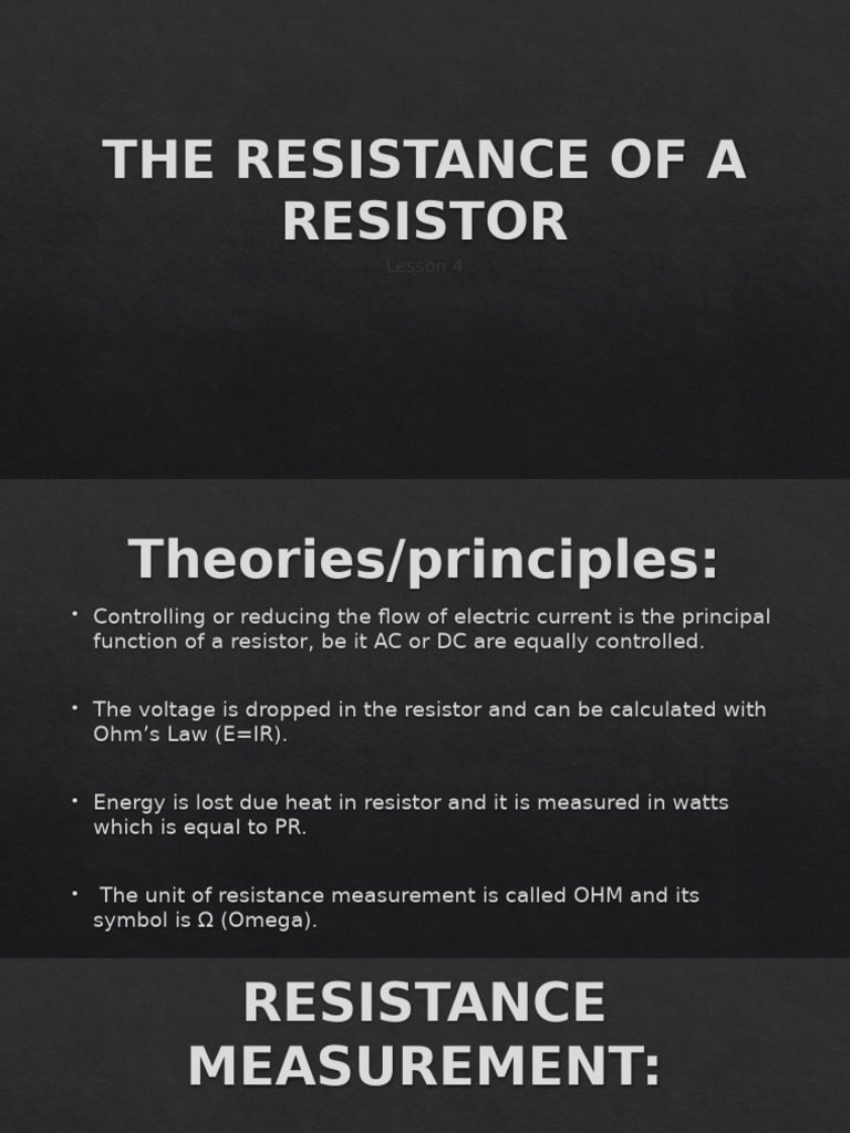 Understanding Resistor Resistance | PDF
