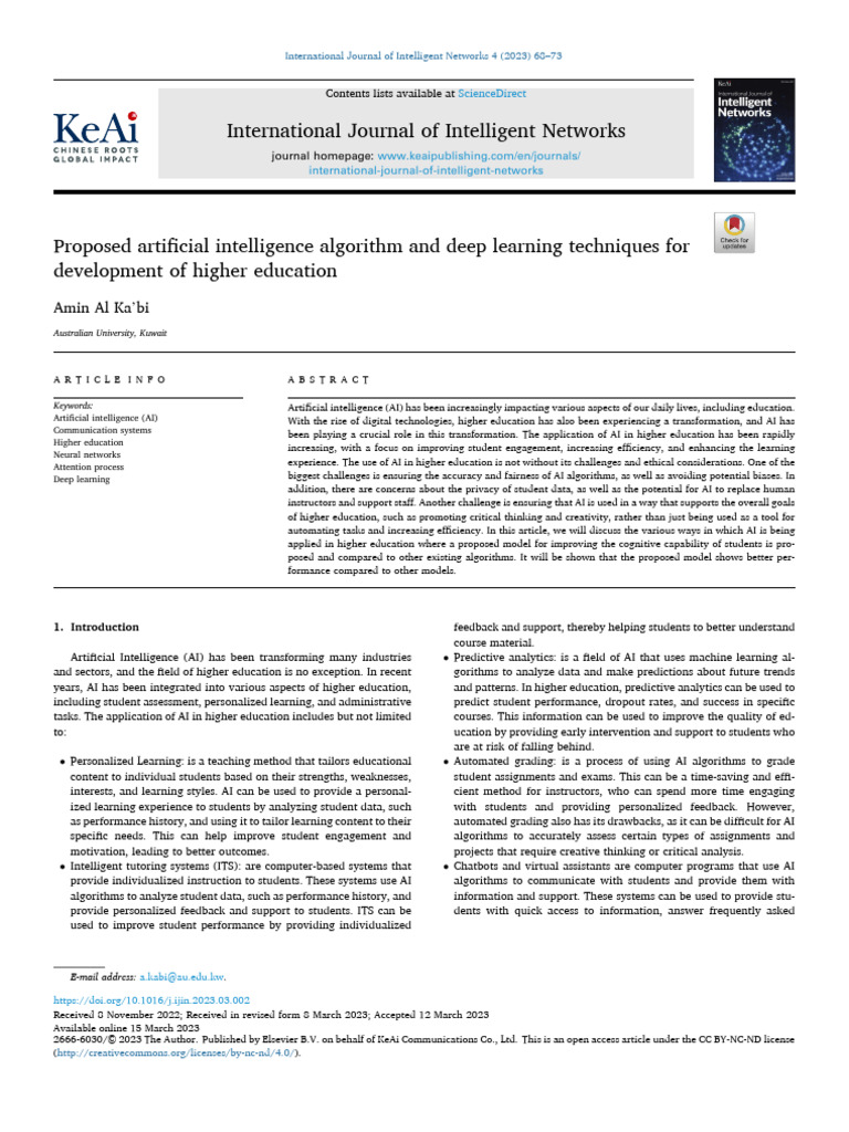 AI and Deep Learning in Higher Education | PDF | Artificial ...