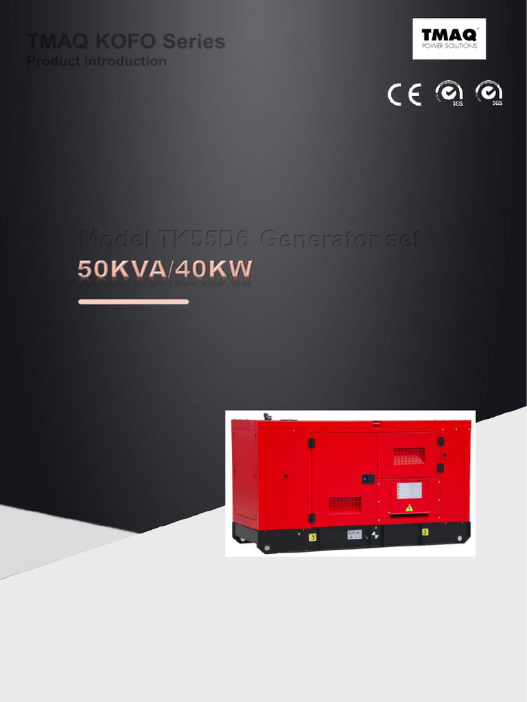 KOFO TK55D6 Generator Specifications | PDF | Engines | Electric Generator