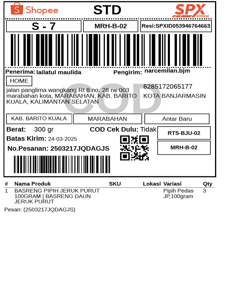 Label Pengiriman | PDF