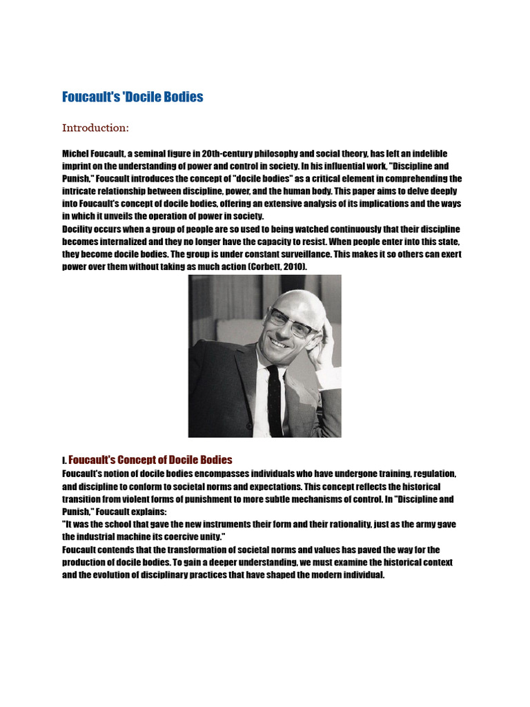 Foucault's Concept of Docile Bodies | PDF | Power (Social And Political ...