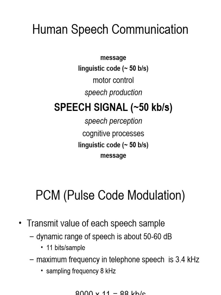 Speech Coding and Perception Techniques | PDF | Sampling (Signal ...