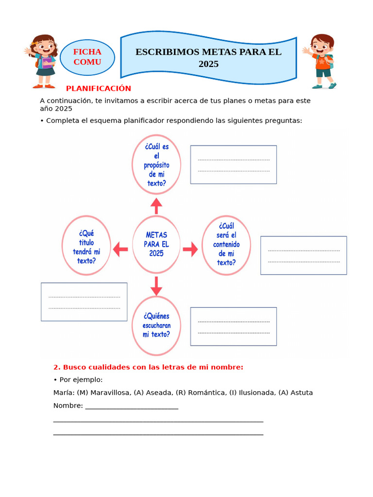 Ficha Escribimos Metas | PDF