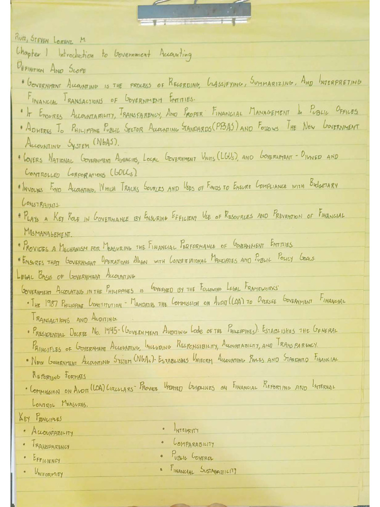 Notes For AccGov Chap 1 | PDF