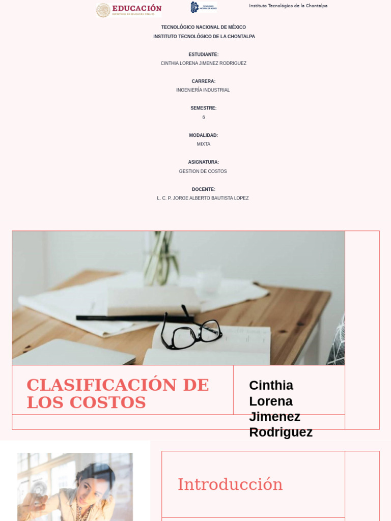 Clasificación de Los Costos - Jimenez Rodriguez CL | PDF | Contabilidad ...