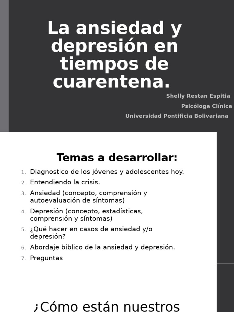 La Ansiedad y Depresión en Tiempos de Cuarentena | PDF | Ansiedad ...