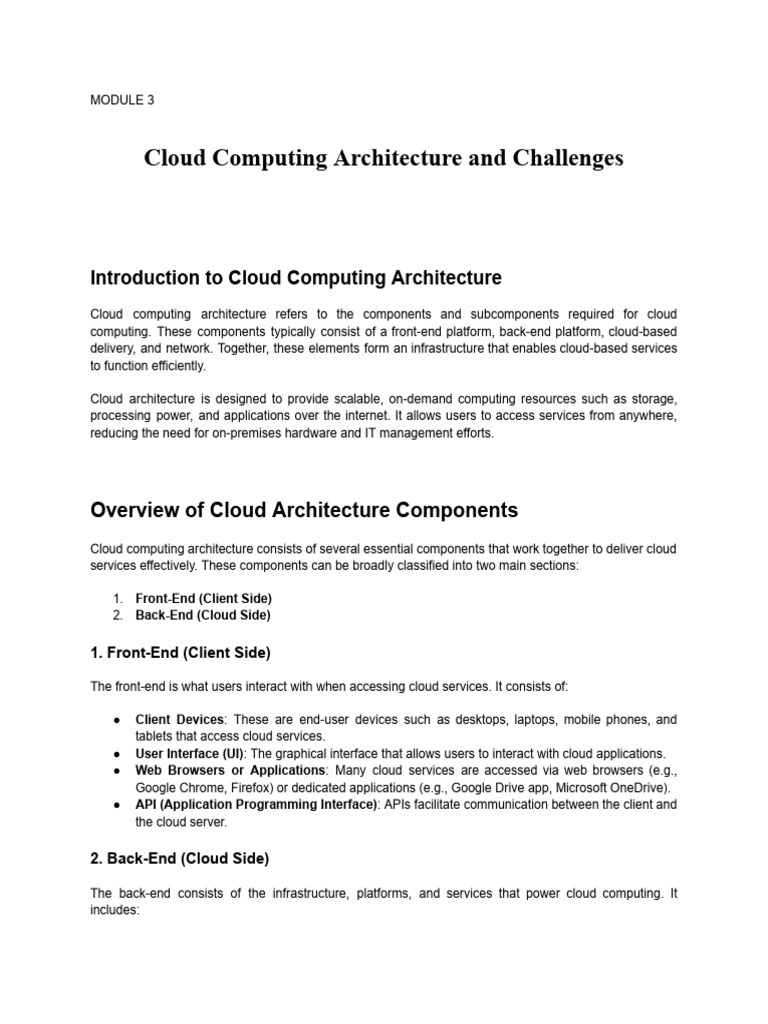Cloud Computing Architecture Overview | PDF | Cloud Computing ...