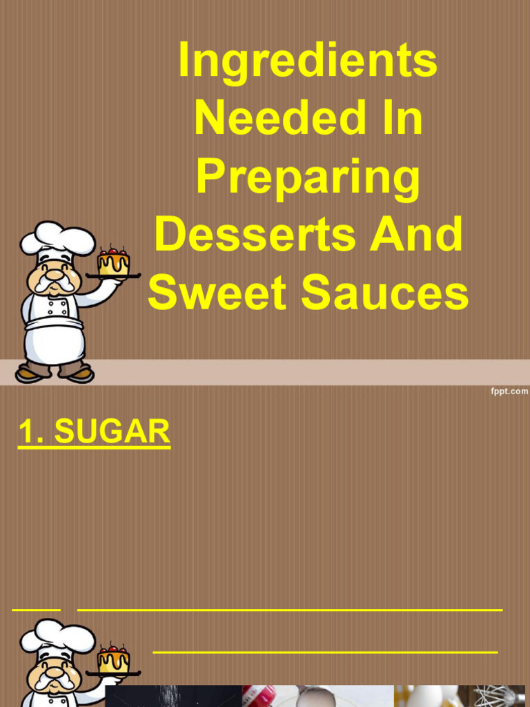 Essential Ingredients for Desserts | PDF | Desserts | Food And Drink ...