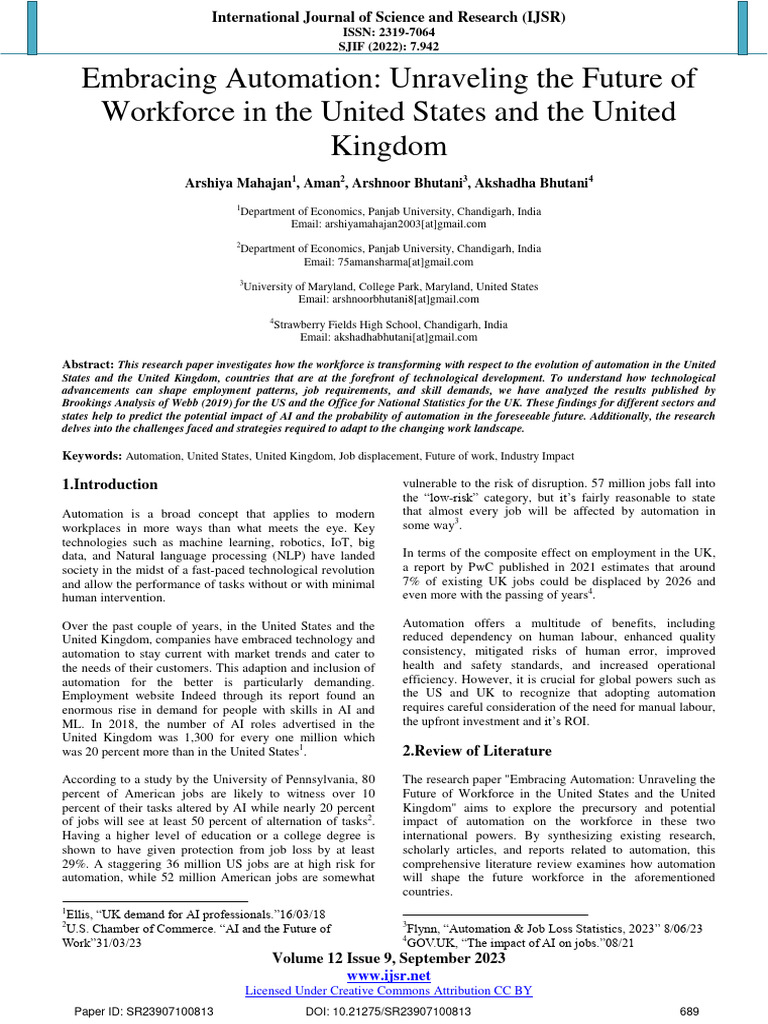 Automation's Impact on Workforce Future | PDF | Automation | Artificial ...