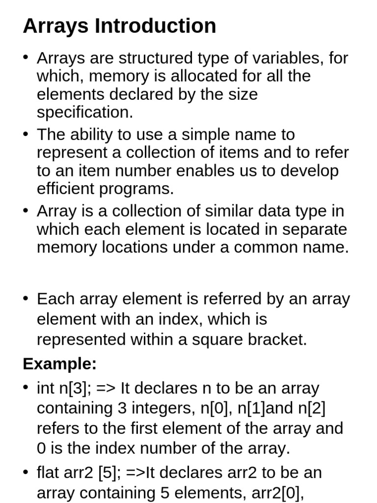 Introduction to Arrays in C Programming | PDF | String (Computer ...