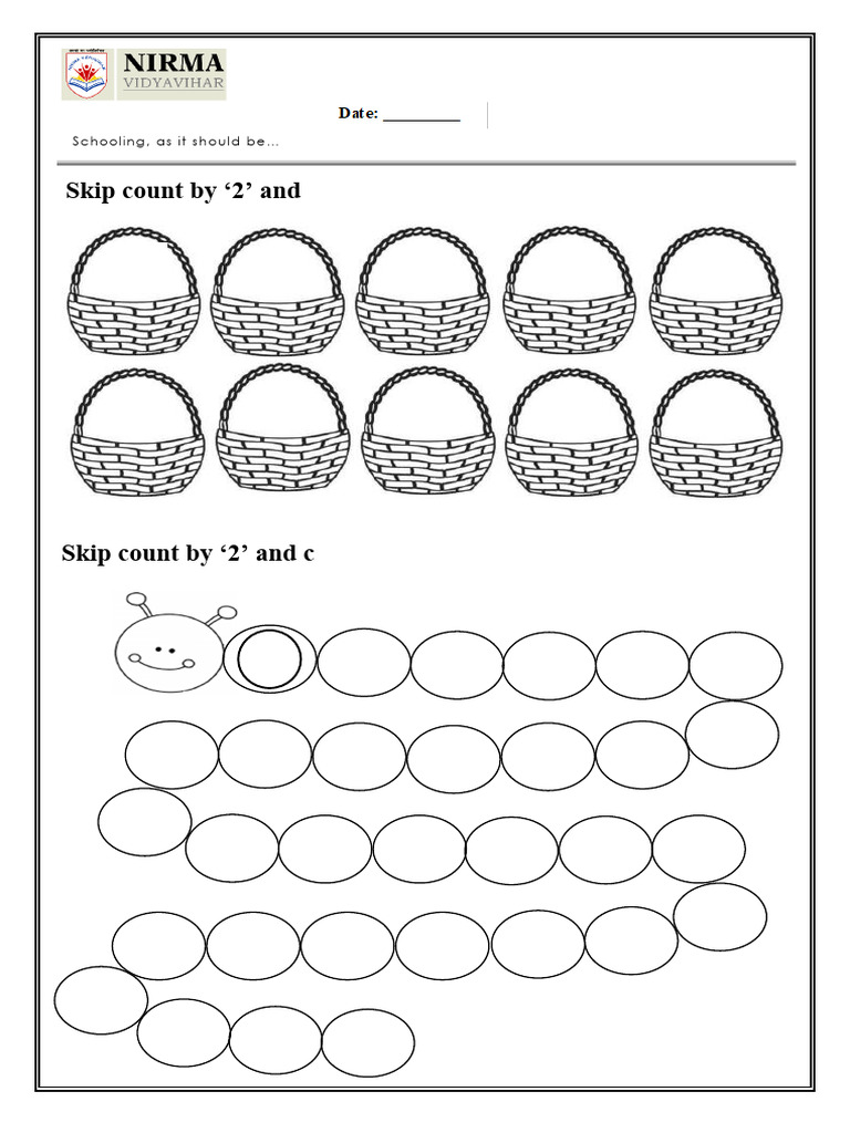 Nursery Maths Worksheet Skip Counting Pdf