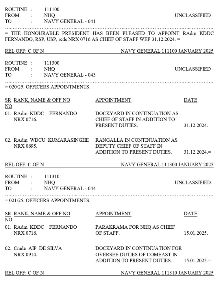 11012025 | PDF | Military Units And Formations | Military Rank