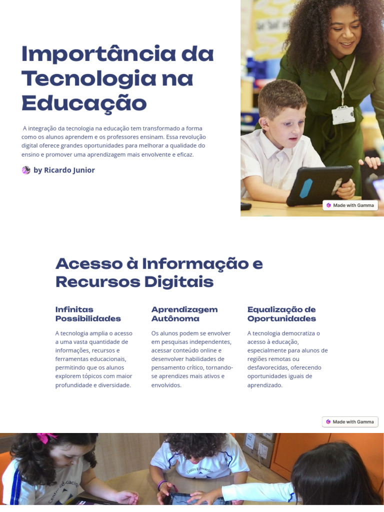Importancia Da Tecnologia Na Educacao | PDF | Aprendizado | Criatividade
