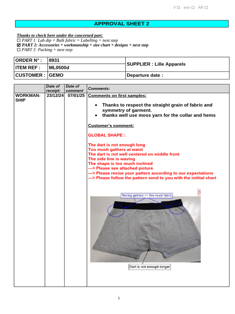 8931 Approval Sheet Part 2 | PDF | Clothing