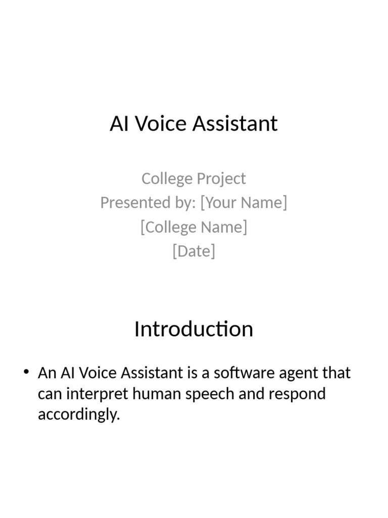 AI Voice Assistant Overview and Insights | PDF