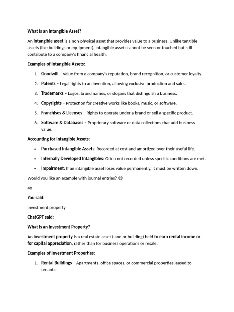 What Is An Intangible Asset | PDF