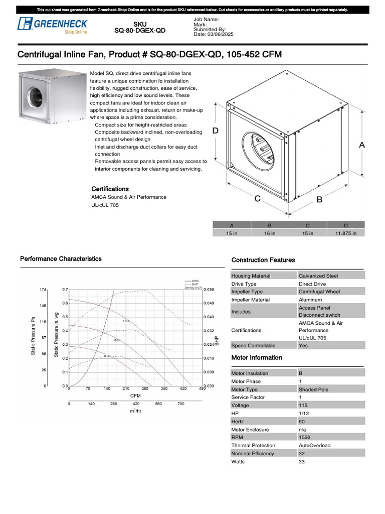 GreenheckShop ProductCutSheet SQ 80 DGEX QD 20250306105705 | PDF ...