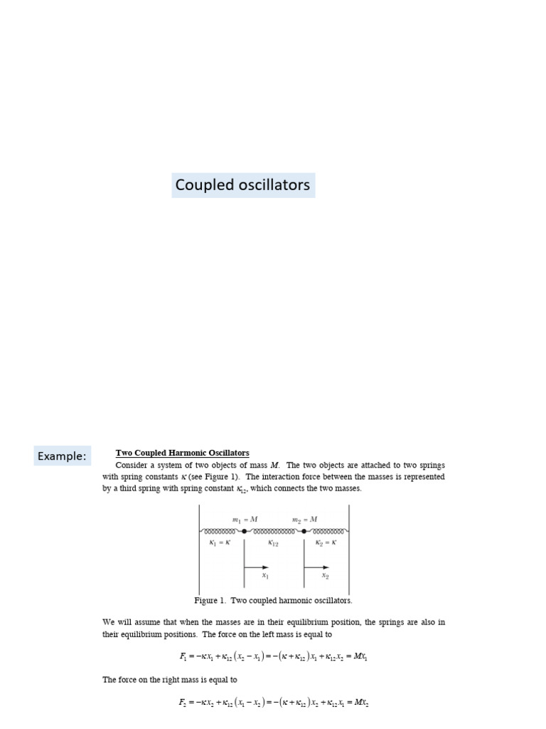 Coupled Oscillators Analysis | PDF | Normal Mode | Oscillation