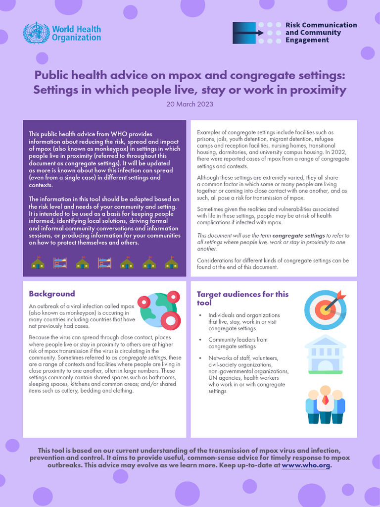 Public Health Advice For Congregate Settings - v10 - Final | PDF ...