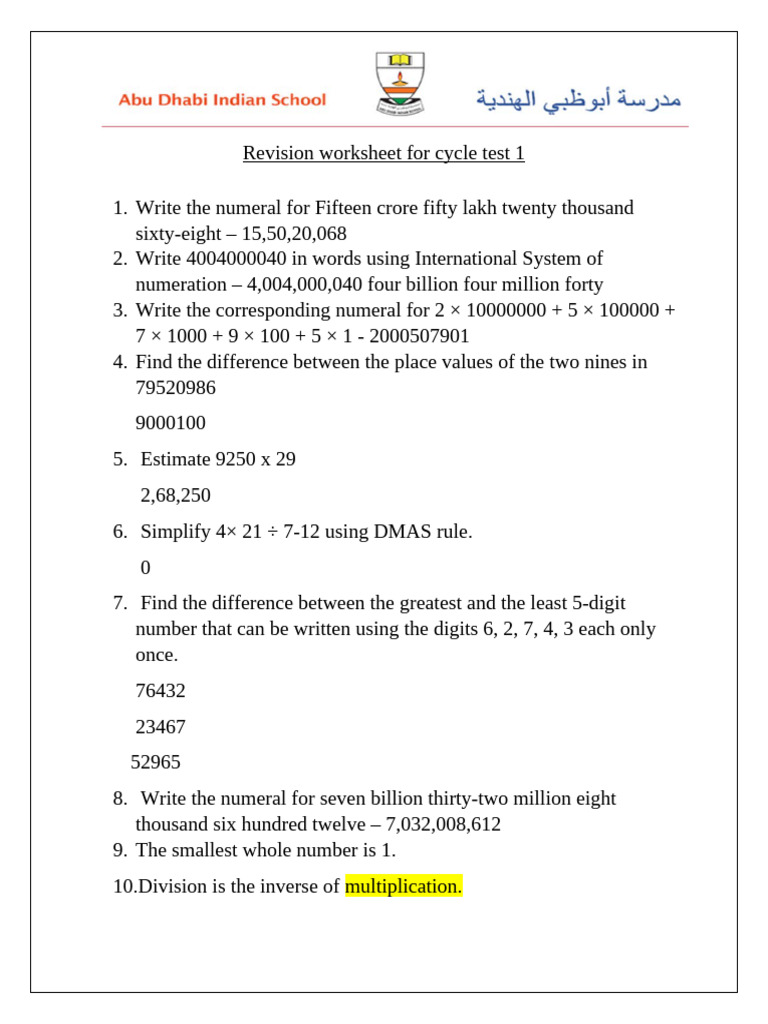 Rule of Nines Worksheet Review | PDF