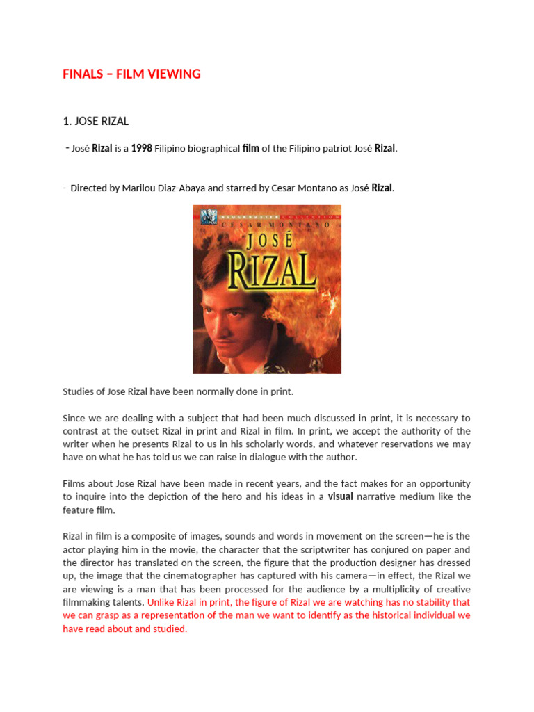 2 +Final-Jose+Rizal+Movie | PDF | Cinematography
