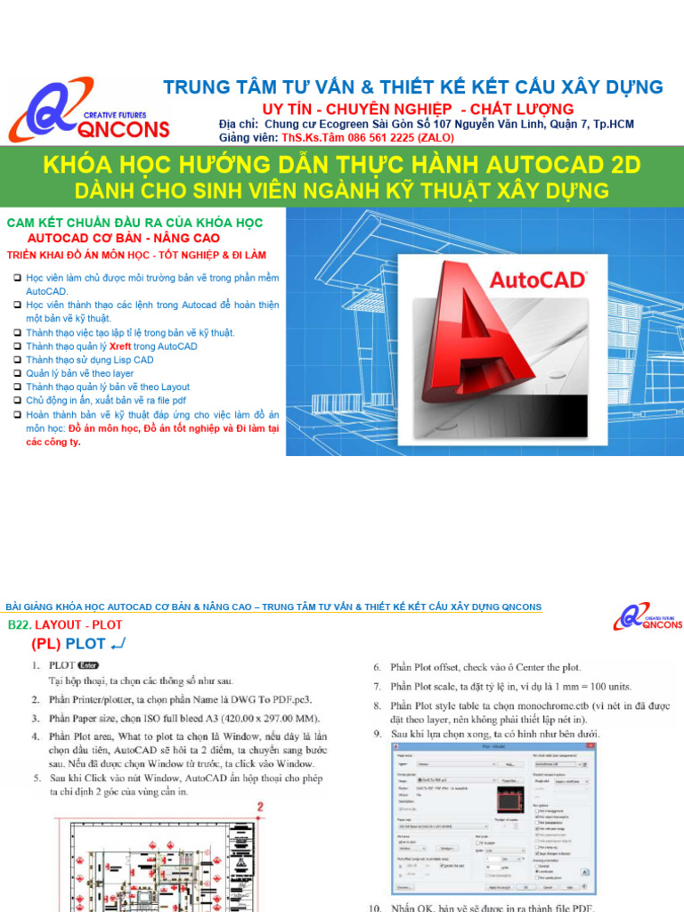 QNCONS-KHÓA HỌC AUTOCAD BUỔI 13.14.15 | PDF