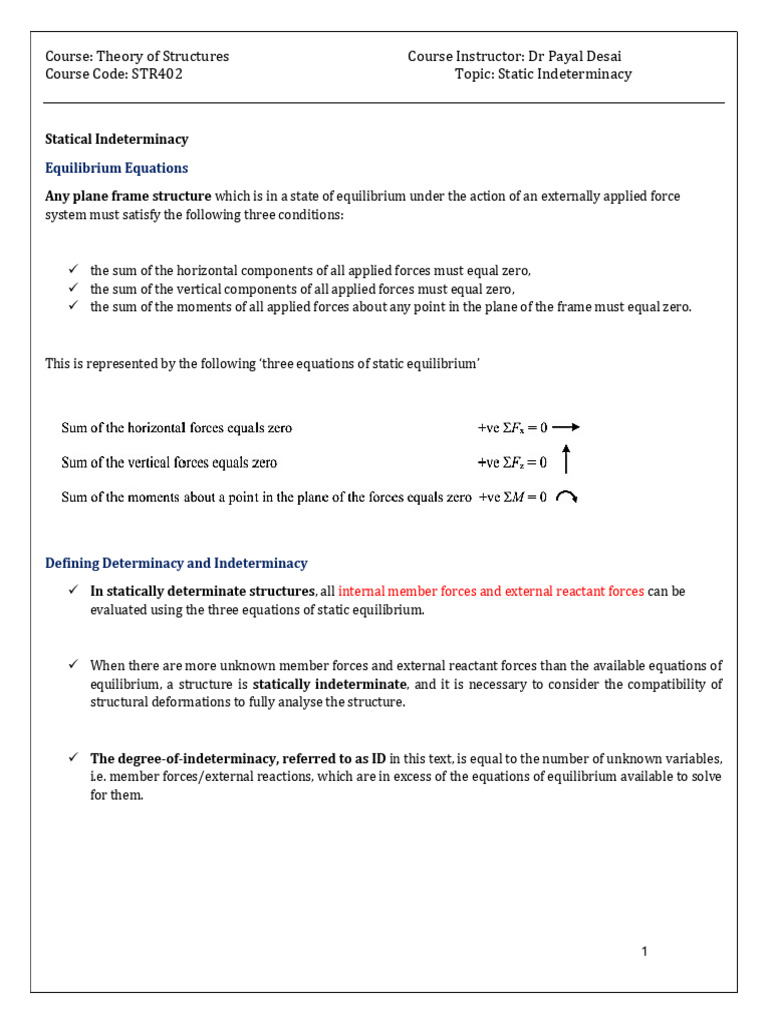 Static Indeterminacy in Truss Analysis | PDF | Force | Truss