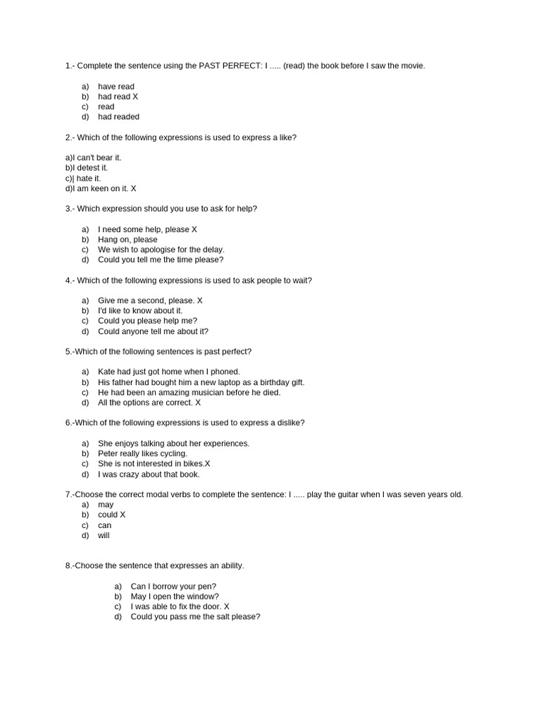 English Grammar Exercises and Answers | PDF | Languages | Foreign ...