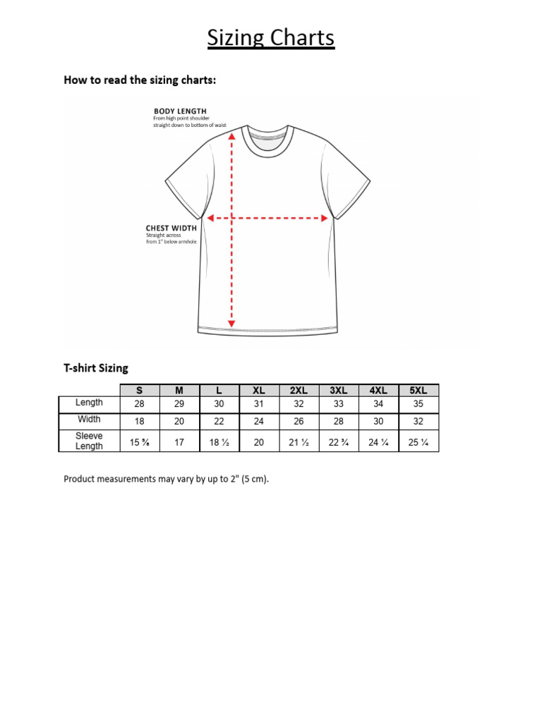 T-Shirt Sizing Charts-44 | PDF