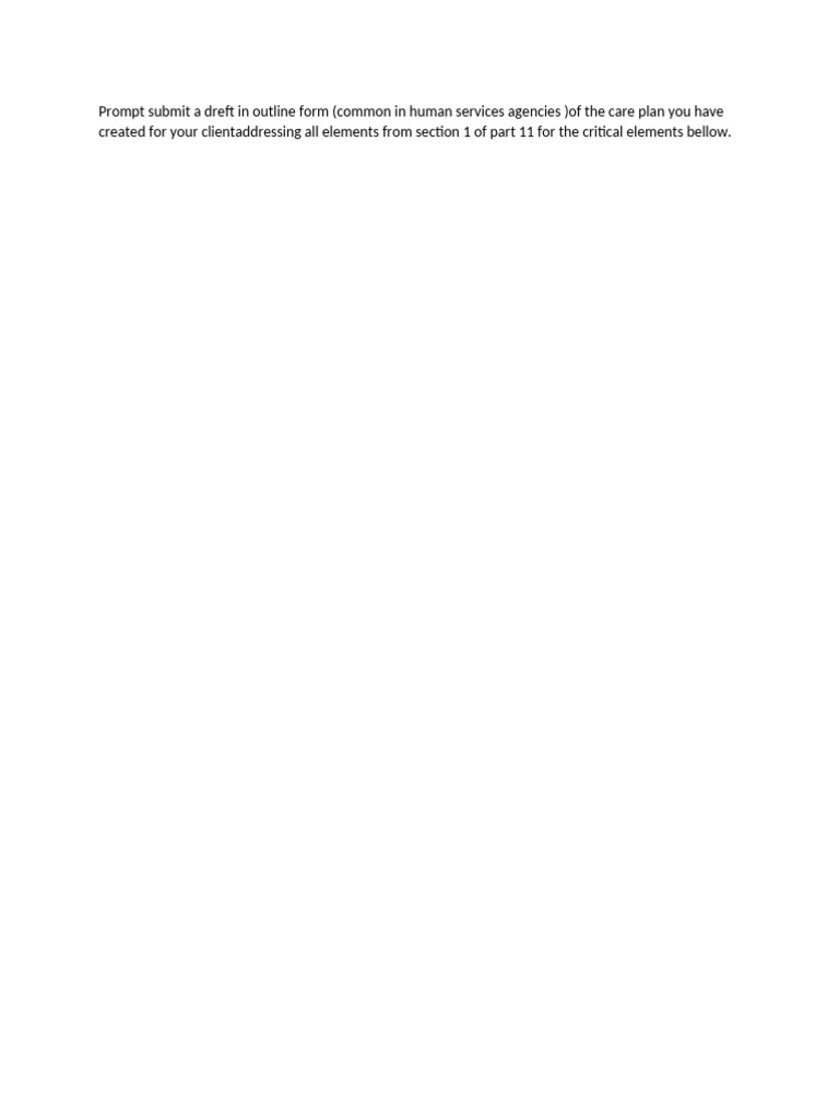 Prompt Submit a Dreft in Outline Form | PDF