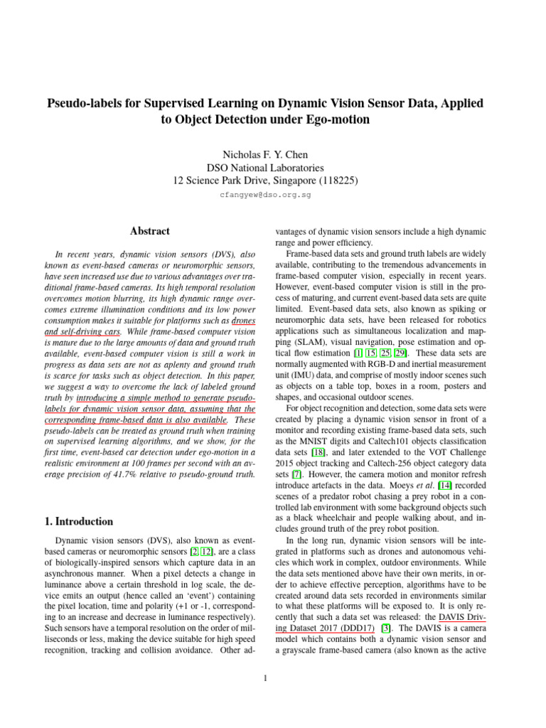 Pseudo-Labels For Supervised Learning On Dynamic Vision Sensor Data ...