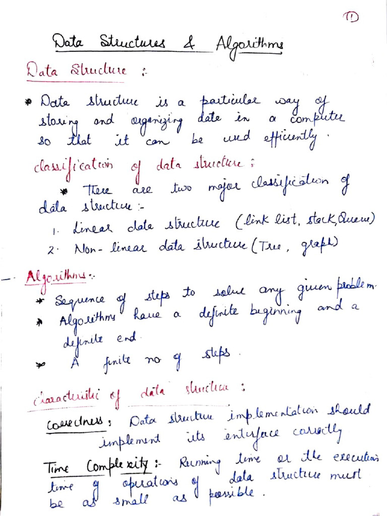 Data Structures Notes-1 | PDF